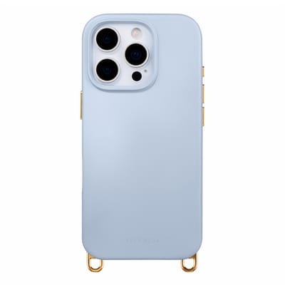 Selencia Hoesje - Geschikt voor iPhone 16 Pro - Rivièra geschikt voor MagSafe Backcover met afneembare haakjes - Powder Blue