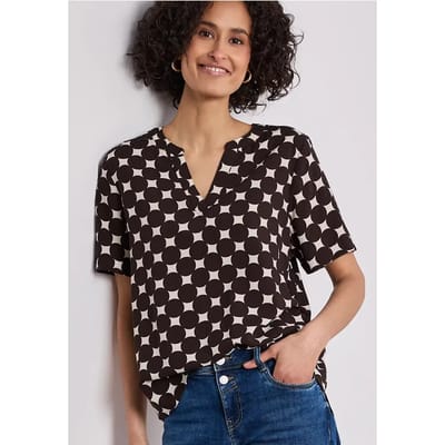 Blouse met korte mouwen en omslag