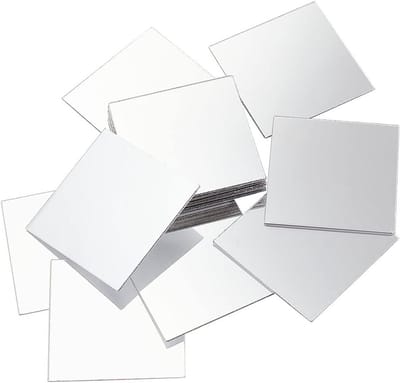 Mini Spiegelset van 50 Stuks, 5 x 5 cm, Zelfklevende Vierkante Spiegels voor Creatieve Projecten, Mozaïek Tegels en DIY Decoratie