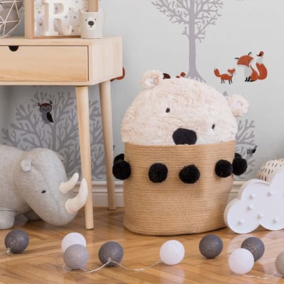 DIEREN IN HET BOS BEHANG | Kinderkamer - bruin grijs wit oranje - A.S. Création Little Love