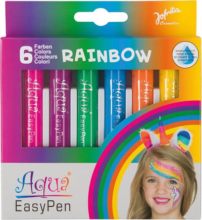 Regenboog Aqua Make-up Stiften Set (6 Kleuren) - Afwasbare Huidvriendelijke Schmink