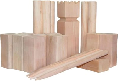Vikingspel Kubb - Buiten spel - Outdoor vermaak - Berkenhout constructie - 1x1x1 cm - Natuurlijk