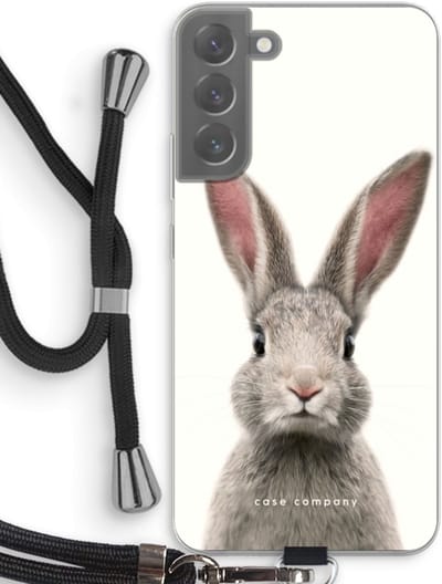 Case Company® - Hoesje met koord geschikt voor Samsung Galaxy S22 Plus hoesje met Koord - Daisy - Telefoonhoesje met Zwart Koord - Bescherming aan alle Kanten en Over de Schermrand