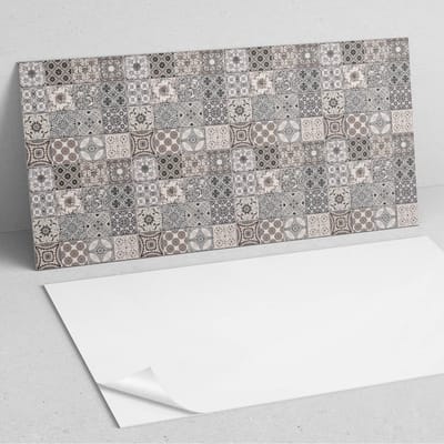 Coloray Wandpanelen Zelfklevend - Mozaïekpatronen op de achtergrond PVC Wandpaneel - 100 cm x 50 cm - Grijs Wandbekleding Zelfklevend - 1 stuk - Texturen Wandpanelen Zelfklevend - Wandpanelen Keuken - Wandpaneel Badkamer