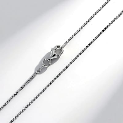 Cavill - 925 Sterling Zilveren Venetiaanse Box Chain Ketting - 50 cm - Fijn Gepolijst - Dames Zilveren Ketting voor Layering - Karabijnsluiting