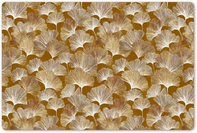 Placemats 45x30 cm - Placemat kunststof - 1 stuk - Ginkgo - Bladeren - Goud - Borden onderleggers - Decoratie voor op tafel - Keuken tafeldecoratie accessoires - Vinyl onderlegger - Tafelversiering