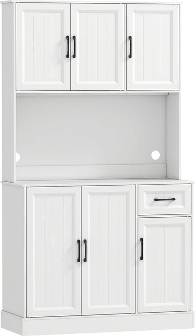 Magnetronkast - Keukenkast - Keukenrek Staand - Ovenkast - Rek - 100L x 39,5B x 180,5H cm - Organizers - Dubbele Draagplank - Aanrecht Organiser