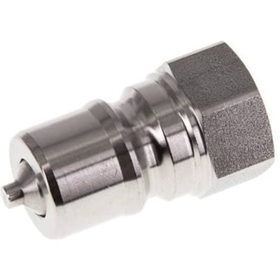 RVS DN 10 Hydraulische Koppeling Insteeknippel G 3/8 inch Binnendraad ISO 7241-1 B D 19.1mm