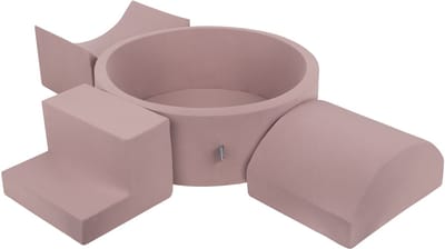 KiddyMoon Foam speeltuin PPZP-OK30D-134 met ballen heather: bruin-koper-pastel-beige-blond zwembad 300/ramp L/helf L/trap