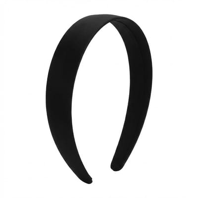 Zwarte haarband dames – smalle kunststof diadeem met matte stoflaag – elegante hoofdband voor dagelijks gebruik, styling en modeaccessoires