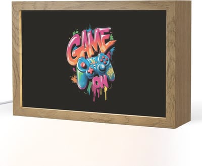 Nachtlampje 30x20 cm - Kinder lampje - Illustratie - Graffiti - Kleurrijk - Controller - Tafellamp kinderkamer - Slaapkamer lamp - Bedlamp kinderen - Kinderlampje stopcontact - Wandlamp babykamer - Nachtlampjes