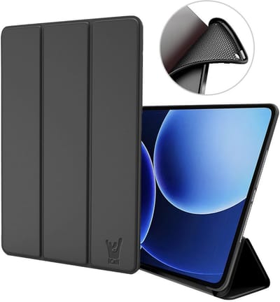 Hoes geschikt voor Xiaomi Redmi Pad 7 / 8 / 7 Pro / 8 Pro – Smart Cover met Tri-Fold Stand – Schokbestendig – Auto Wake/Sleep – TPU Backcase – Zwart