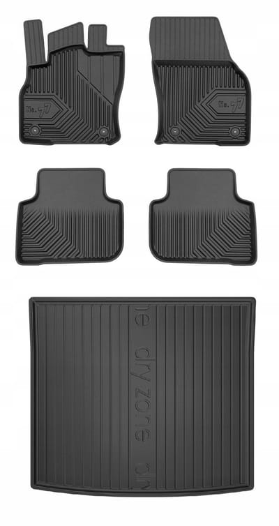 Frogum Line 77 - Automattenset + Kofferbakmat - Perfecte pasvorm - Geurloos TPE - Hoge beschermrand – Audi Q3 Sportback