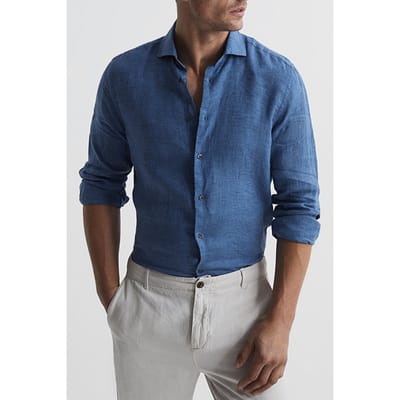 Reiss Ruban-ls Casual Shirts — Linen Maat: L | Casual Overhemden Outlet | Heren | Wit