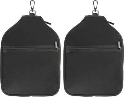 PATIKIL Pickleball Paddle Cover Universeel 12,2 x 9,4 Inch, 2 Pack Neopreen Pickleball Racket Sleeve Paddle Opbergtas met Draagriem voor Pickleball Paddles, Zwart