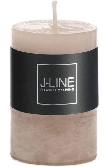 J-Line cilinderkaars Zand - lichtroze - small - 18U - 6 stuks