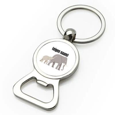 Akyol - olifant en kleine olifant met eigen naam flesopener - Olifant - olifanten liefhebbers - iemand die houdt van olifanten - verjaardag - cadeau - kado - 9 bij 3 cm