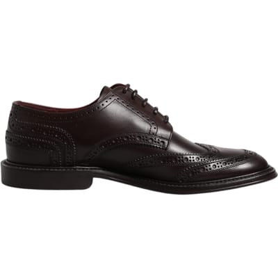 Dolce & Gabbana Bruine Leren Derby Wingtip Veterschoenen voor Formele Kleding