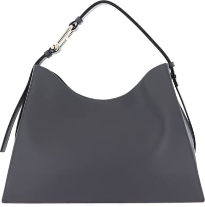 FURLA Leren Schoudertas Nuvola Hobo Soil Grijs