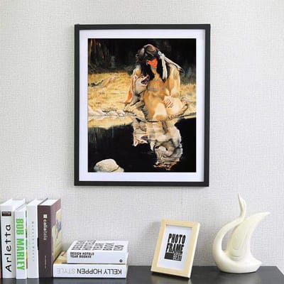 Home Decor Diamond Borduren Diy Diamond Schilderen Borduurpakket Schoonheid & Wolf Foto 20X30CM black