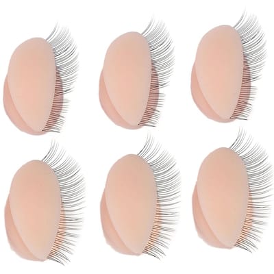 3 Paires Paupières de Rechange pour Tête de Mannequin Entraînement Extension de Cils Paupières Amovibles avec rose