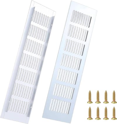 Ventilatieroosters Set - Aluminium Roosters - Kast Ventilatie - Hoogwaardig Aluminium - 80x300mm - Zilver