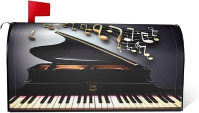 Brievenbushoes Muzieknoot - Magnetische Cover - Tuin Decoratie - Waterdicht Vervagingsbestendig - 46 x 64.5 cm - Zwart