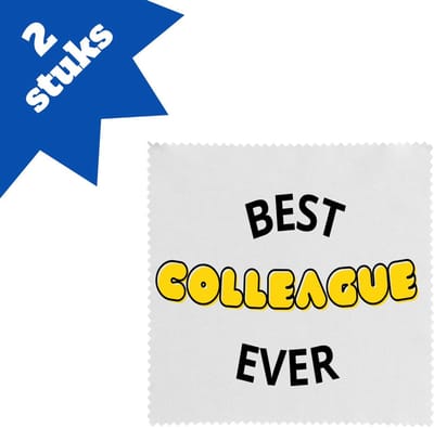 Akyol - best colleague ever brillendoekjes - Collega - iemand die een collega is - werk - beste collega - verjaardagscadeau - welkomscadeau - afscheidscadeau - gift - geschenk - kado - verrassing - 17,8 bij 17,8 cm - 2 stuks