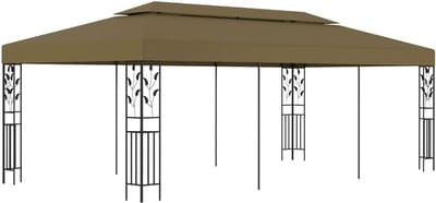 Tuinpaviljoen - Partytent Overkapping - Feestelijke Gelegenheden - UV Waterbestendig - 600 x 300 cm - Taupe