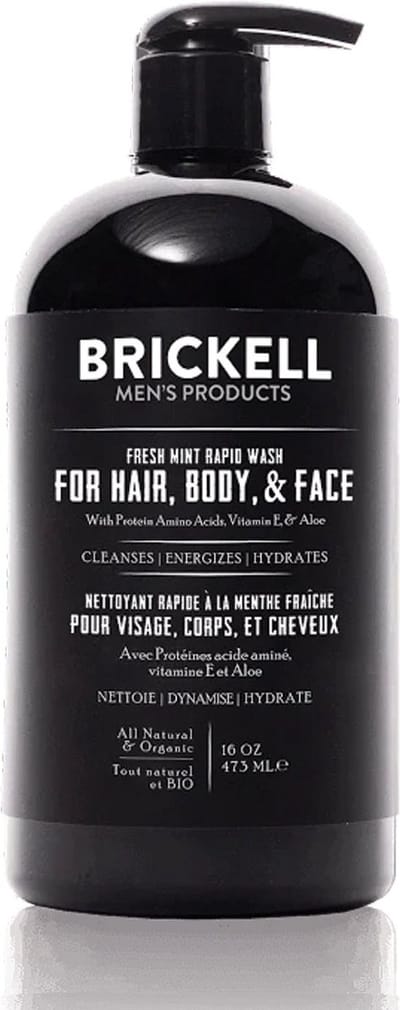 Brickell All in One Wash for Men Rapid Fresh Mint 473 ml.