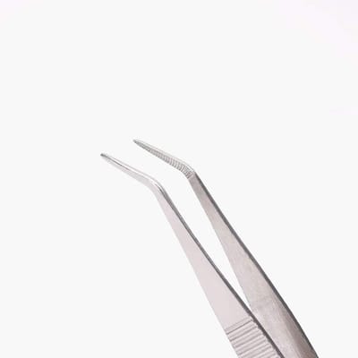 Puntige Pincet - Precisie Pincet - Wimpers Aanbrengen - Gebogen Tip - 2 Stuks - Zilverkleurig