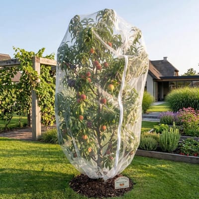 "Horrengaas-Insectengaas moestuin-Insectengaas fijnmazig-Tuininsectennetten---Fruitboom Net 250 x 250 cm Set van 4 – Insectennet met Trekkoord – Vogelnet voor Blauwe Bessen, Groenten en Fruit – Fijnmazige Plantenbescherming – Wit "