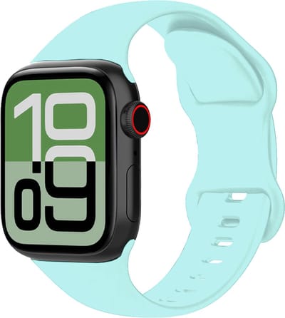 Siliconen Bandje Geschikt voor Apple Watch 1, 2, 3, 4, 5, 6, 7, 8, 9, SE - 38/40/41 mm Bandje Siliconen - Horloge Band Verstelbaar Polsband - Mint