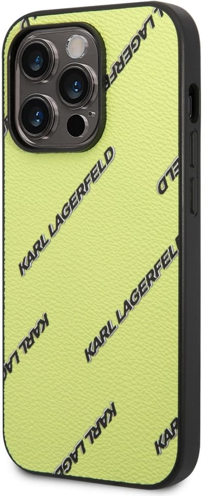 Karl Lagerfeld Back Cover - iPhone 14 Pro - Gold / Yellow - Slank ontwerp - Bescherming tegen krassen