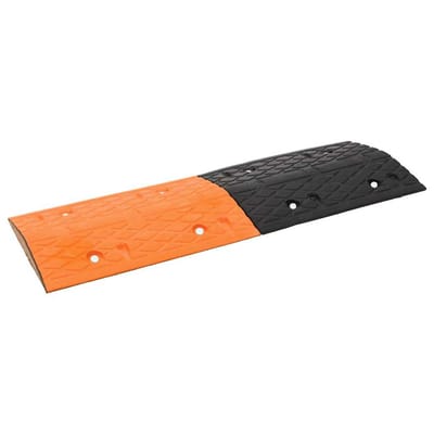 vidaXL - Verkeersdrempel - 97x32,5x4 - rubber - geel - en - zwart