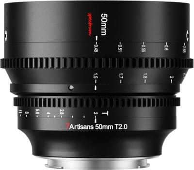7Artisans 50mm T2.0 Sony E MILC/SLR Bioscooplens Zwart