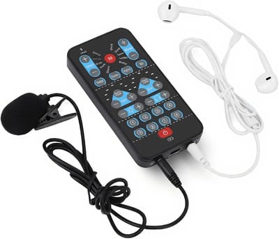 carmdering - Handheld Voice Changer - Draagbare Geluidskaart - Mini Soundcard - 10 Stemveranderingsmodi - 8 Vaste Geluidseffecten - ABS Kunststof - Fijnafstemming Functie - Plug-and-play Voor Streaming - 1 Stuk