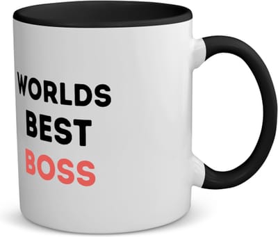 Akyol - worlds best boss koffiemok - theemok - zwart - Baas - de beste baas - collega's - werknemers - verjaardagscadeau - verjaardag - cadeau - afscheidscadeau - geschenk - leuke cadeau - kado - gift - 350 ML inhoud