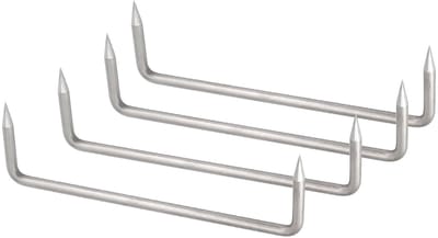 Set van 4 U-vormige spijkers 8x120x50mm van roestvrij staal, sterke bevestiging voor houtbewerking en constructie