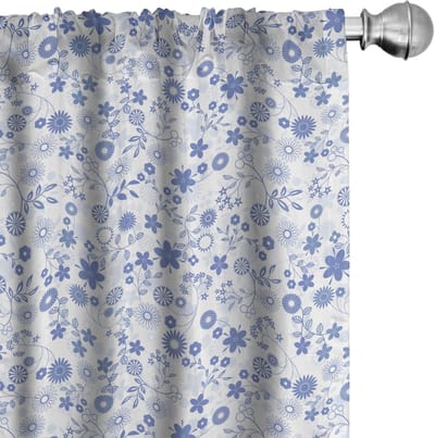 ABAKUHAUS Botanische Gordijnen – Kleine Bloemen – 2x75x245 cm – Violet