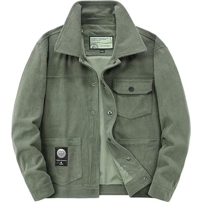Lente en Herfst Nieuwe Heren Corduroy Jas Heren Casual Mode Comfortabel Trend Heren Jas 5XL gray