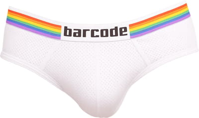 Barcode Berlin Backless Brief Pride White - MAAT XXL - Erotisch Heren Ondergoed - Slip voor Man - Sexy mannen Slip