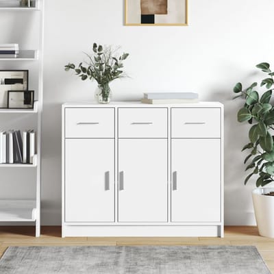 vidaXL - Dressoir - Wit - 91x28x75 - cm - Bewerkt - Hout