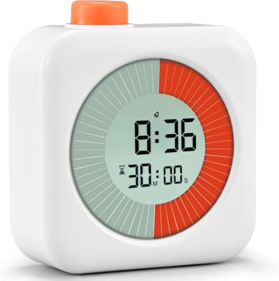 carmdering - Leerklok voor Kinderen - Timer Aftelklok - visuele timer -Kookwekker Analoog - Alarm clock - Leerklokken - Educatieve Klok - Thuisonderwijs - leren klok kijken voor kinderen