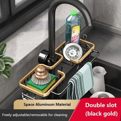 Keukenruimte Aluminium Gootsteen Afvoerrek Spons Opbergkraan Houder Zeepafdruiprek Plank Mand Organizer Badkameraccessoires