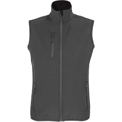 SOLS Dames/Dames Falcon Bodywarmer Softshell met rits (Houtskool Grijs Effen)