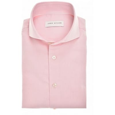 John Miller Overhemd Solid Color Oxford Cutaway Collar Licht Roze / male