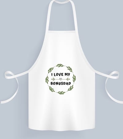 Akyol - i love my bonusdad Keukenschort - Papa - liefste bonusvader - vader cadeautjes - vaderdag - verjaardag - geschenk - kado - 82 bij 71 cm