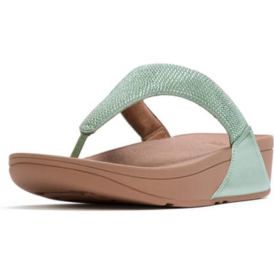 FitFlop FitFlop Lulu Dames Teenslipper - Mintgroen - Met Glitters en Sierstenen GROEN - Maat 36