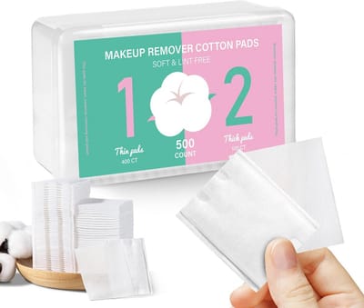 Grote set wattenschijfjes voor make-up verwijderen en gezichtsverzorging